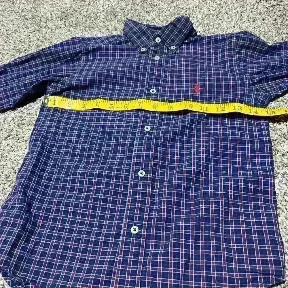 Ralph Lauren Shirt Boys Size 6 Button Down Plaid Red/ Pink & Blue Long Sleeve